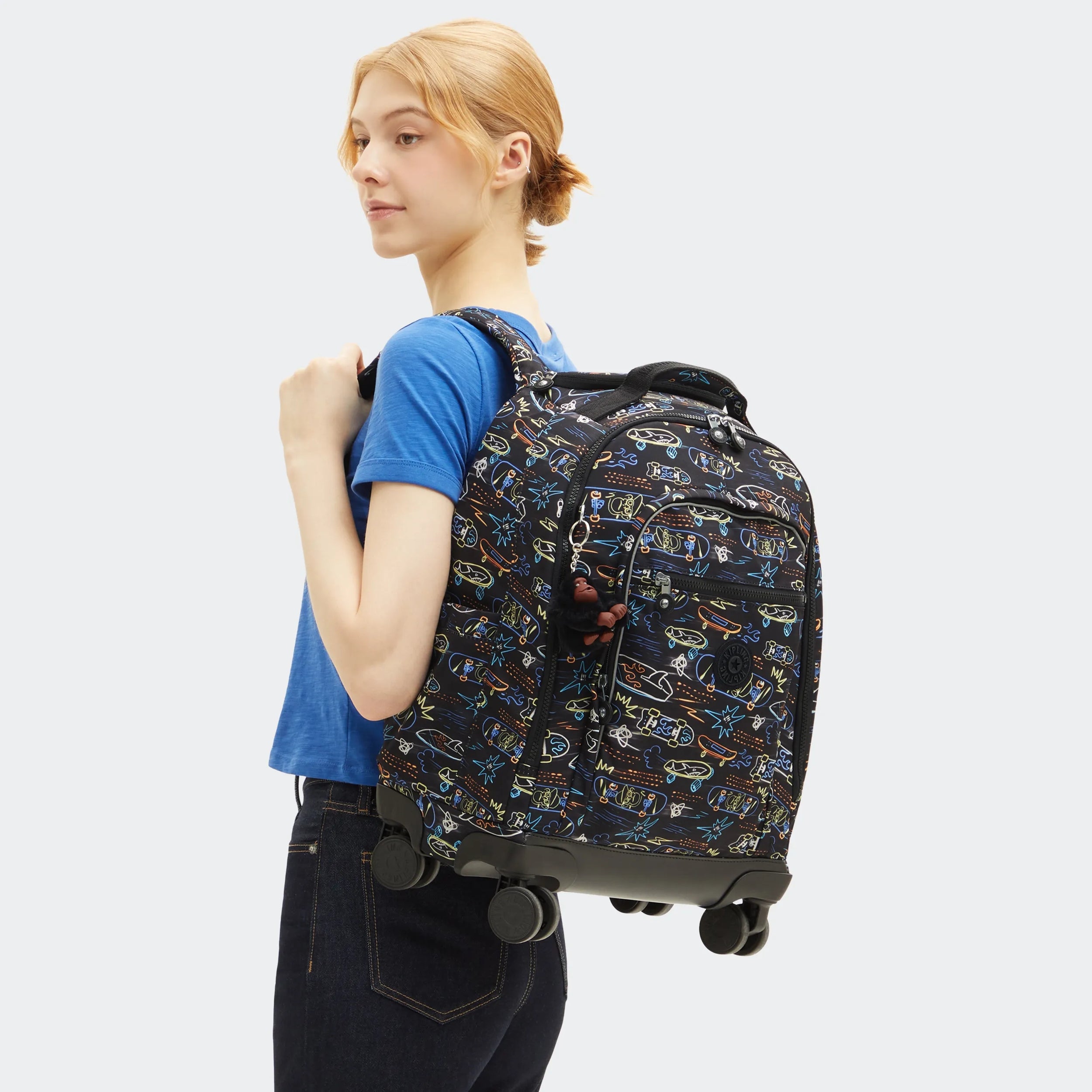 New Zea Printed 15 Laptop Rolling Backpack - Image 2