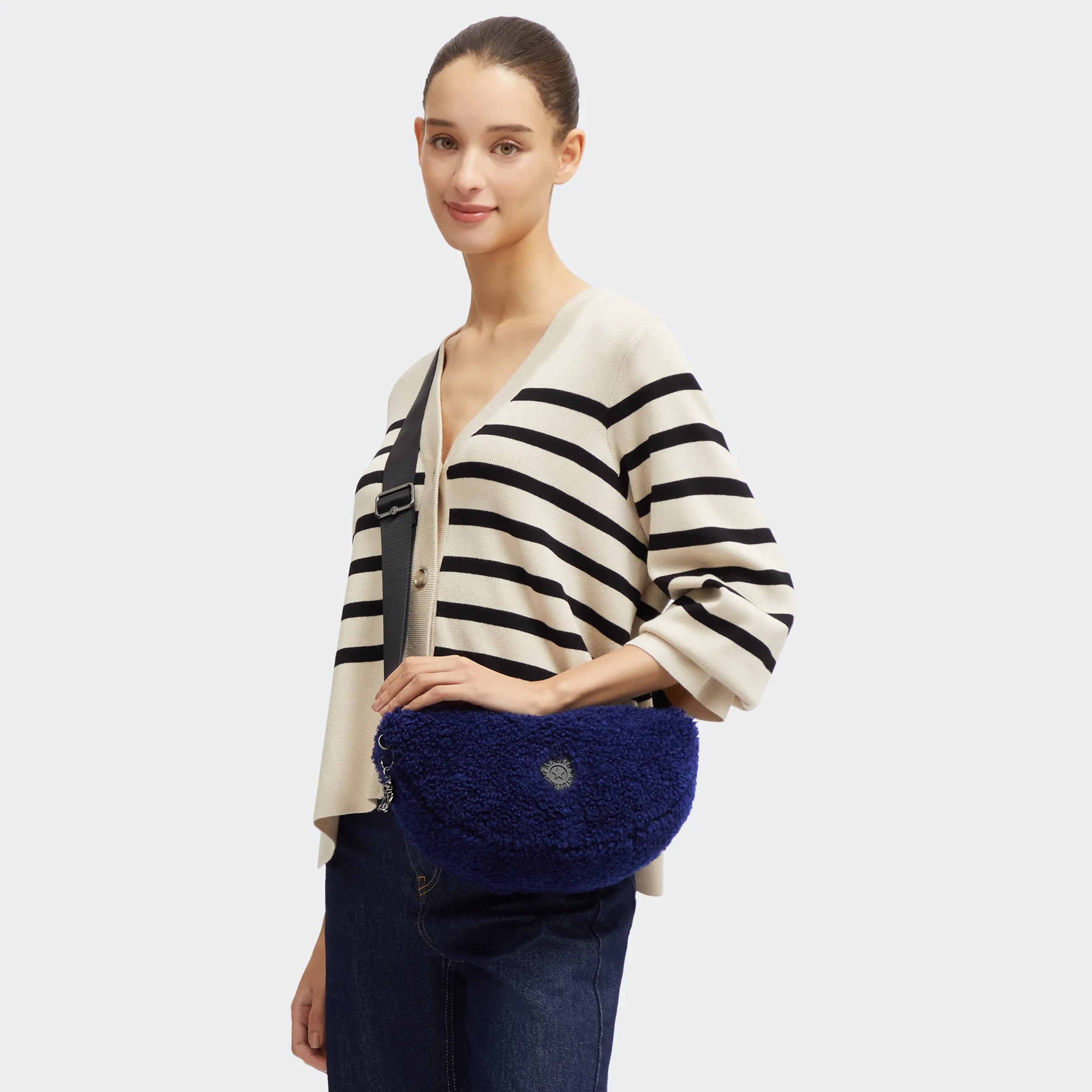 Julissa Small Fuzzy Crescent Crossbody Bag - Image 7